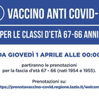Vaccini Lazio, dall'1 aprile prenotazioni per chi ha 66 e 67 anni: come fare e da che ora