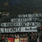 Roma-Cagliari, striscione con dedica d'amore per Ranieri: «Uno di noi per l'eternità»