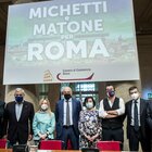 «Ridiamo l’onore a Roma»: i tre leader con Enrico Michetti. E lui: «Io tribuno del popolo»