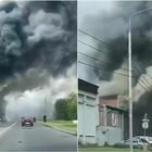 Incendio a Mosca, brucia un magazzino