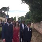 L'arrivo degli ospiti alle nozze di Jessica Chastain e del rampollo veneto Gianluca Passi