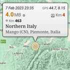 Terremoto oggi in Piemonte, scossa magnitudo 2.9 in provincia di Cuneo: sentito anche a Torino