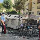 A fuoco quaranta cassonetti dei rifiuti a Tor Bella Monaca