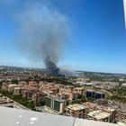 Incendio a Tor di Valle: fiamme fino alla Magliana VIDEO