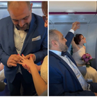 Matrimonio ad alta quota: il sì di Ivano e Federica sul volo Milano-Madrid. Prosecco e torta per i 200 invitati-passeggeri