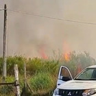 Fiumicino, incendio vicino al faro: fiamme e fumo visibili da tutta la città