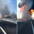 Incidente in A1, autocisterna si incendia: morti due camionisti
