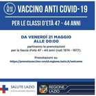 Vaccini Lazio, prenotazione per la fascia 44-47 anni