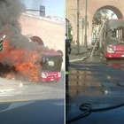 Roma, un altro bus Atac a fuoco: l'autista mette in salvo i passeggeri prima dell'arrivo dei Vigili del fuoco