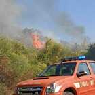 Rieti, vasto incendio in un'area boschiva in Sabina
