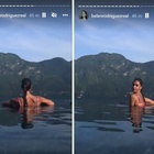 Belen, le foto sexy in piscina nella villa da sogno sul lago