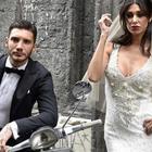 Belen Rodriguez e Stefano De Martino insieme alla sfilata di abiti da sposa: i social impazziscono