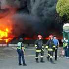 Incendio a un impianto di rifiuti a Ciampino