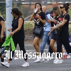 Moglie e le figlie di Fabrizio Piscitelli all'Olimpico per il derby