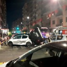 Roma, carambola tra auto: suv schiaccia una citycar. Due feriti LE IMMAGINI