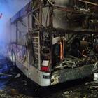 Autobus Atac della linea 506 in fiamme sulla via Casilina