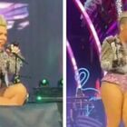 Pink al concerto a Londra, fan lancia le ceneri della mamma morta sul palco: la reazione sorpresa della cantante