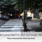 Luca Sacchi ucciso a Roma, i fiori sul luogo del delitto