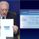 De Luca: «Campania, card per chi si è vaccinato»