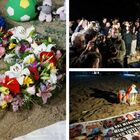 Strage di Cutro, peluche e candele sulla spiaggia nella fiaccolata all'alba per ricordare le 94 vittime (35 erano minori) del naufragio