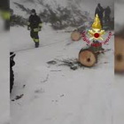 Neve sugli Appennini, alberi tagliati e case messe in sicurezza dai Vigili del Fuoco