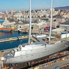 Lo yacht dell'oligarca russo Melnichenko in rimessaggio al porto di Trieste
