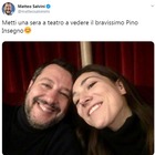 Sanremo 2020, Salvini non guarda il Festival: «Sono a teatro a vedere Pino Insegno»