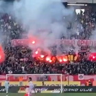 Roma, striscione “Fedayn” rubato ai tifosi giallorossi: bruciato allo stadio dagli ultrà della Stella Rossa Belgrado LE IMMAGINI