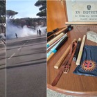 Roma-Lazio, scontri tra tifosi vicino all'Olimpico: bombe carta contro la polizia, arrestato un romanista