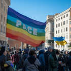 Roma, a piazza Santi Apostoli manifestazione per la pace in Ucraina