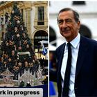 Natale 2022 a Milano, il sindaco Sala mostra addobbi e alberi per la città