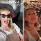 Alessia Marcuzzi scatenata al concerto dei Coldplay: «Fan sfegatata con Mia». Poi la pizza in centro a Napoli