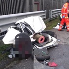 Padova, tragedia in autostrada: due camion schiacciano un'auto. Morta una 47enne vicentina
