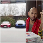Andrew Tate, auto di super lusso per un valore di 18 milioni di euro: in Romania la sfilata delle top car sequestrate