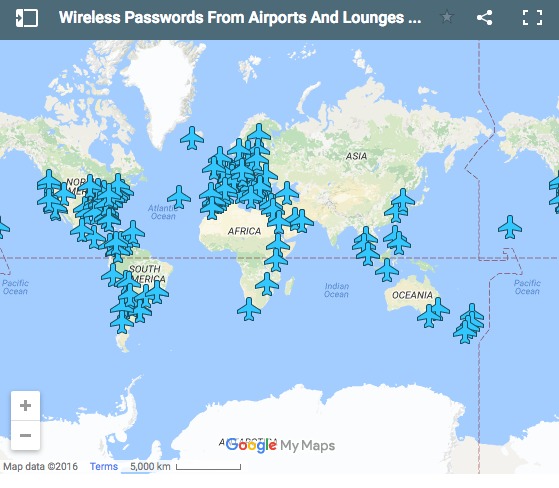 Le password wifi degli aeroporti? Eccole in una mappa interattiva