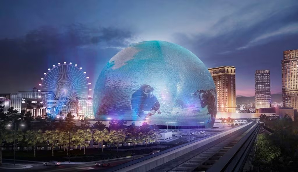 U2, il mega concerto inaugura Sphere, la megastruttura sferica di Las Vegas  per l'intrattenimento immersivo