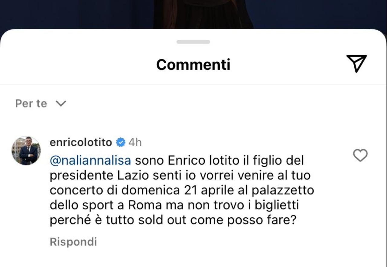 Annalisa, il concerto a Roma è sold out. Il figlio di Lotito le scrive ...