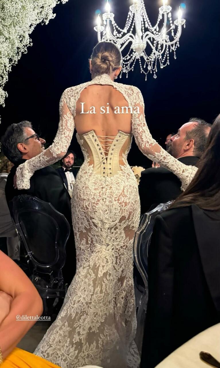 Diletta Leotta, quattro abiti per la sposa. Le pagelle: promosso lo stile  Grace Kelly (10), male il bustier (7). Il dettaglio sul velo