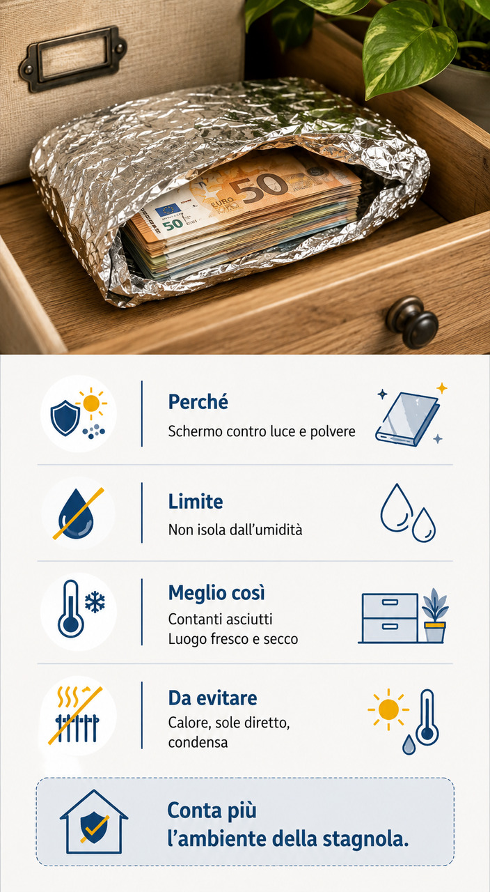 bani în folie de aluminiu